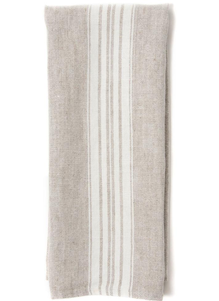 Maison Guest Towels Beige with White Stripes Set of 6