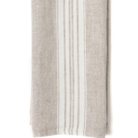 Maison Guest Towels Beige with White Stripes Set of 6