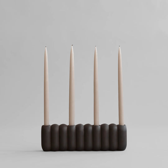 TUBE CANDLEHOLDER, BIG - COFFEE