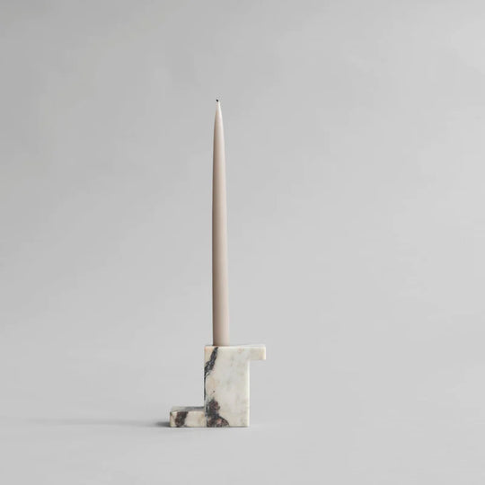 BRICK CANDLEHOLDER, TALL - CALACATTA