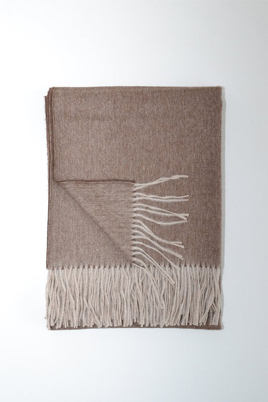 Laurent Throw with Brown & Taupe Twill Pattern