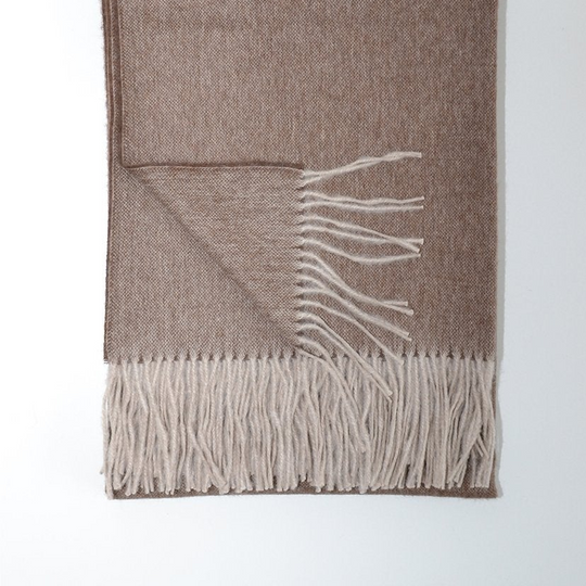 Laurent Throw with Brown & Taupe Twill Pattern