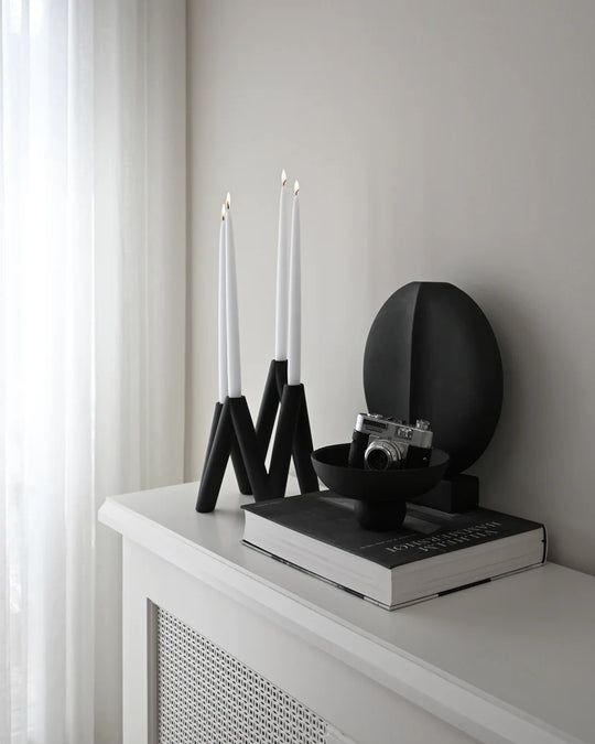 W CANDLEHOLDER - BLACK