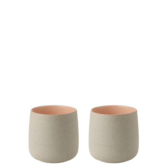 EMMA CUP 7.4 OZ, 2 PCS - ROSE/GREIGE